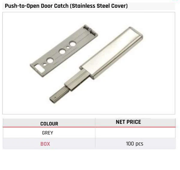 Push-to-Open Door Catch (Stainless Steel Cover)