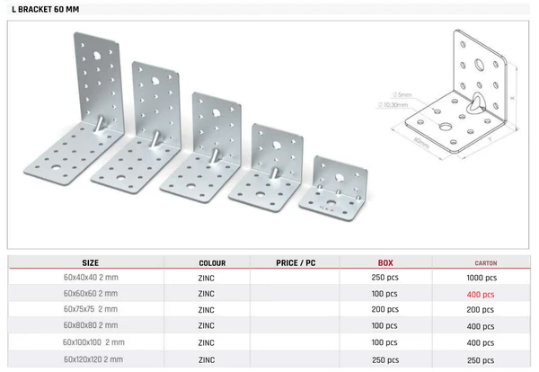 L Bracket 60 MM
