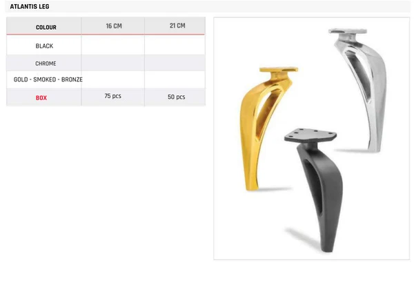 Atlantis Leg Product image and table