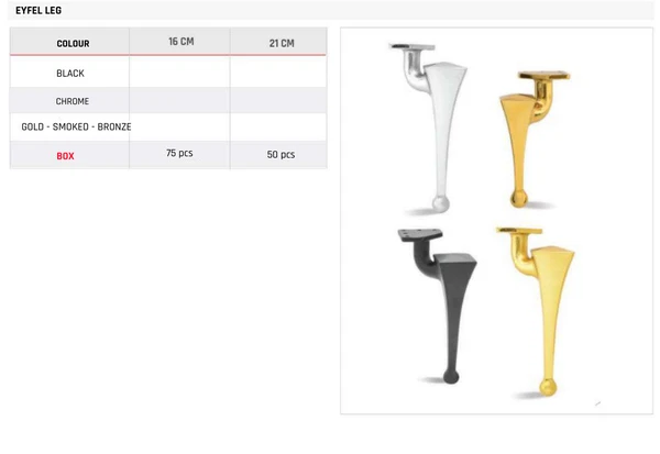 Eyfel Leg Product image and table