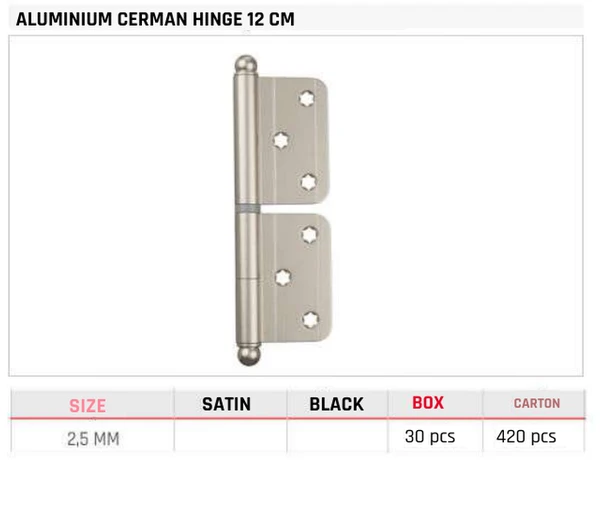 Aluminium Cerman Hinge 12 CM