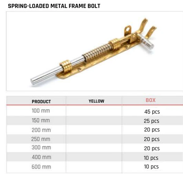Spring-Loaded Metal Frame Bolt