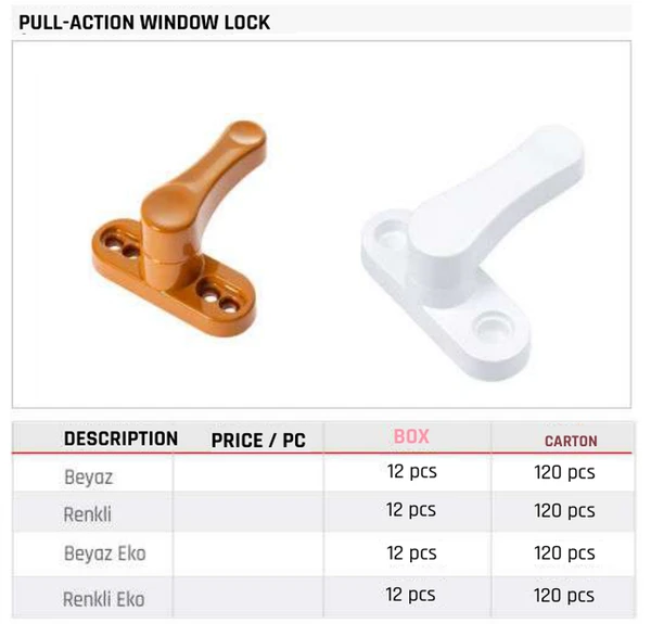 Pull-Action Window Lock