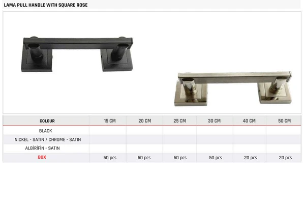 Lama Pull Handle with Square Rose