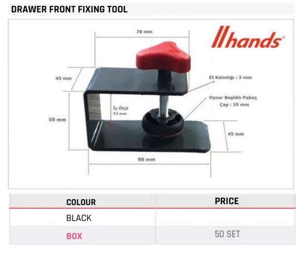 Drawer Front Fixing Tool