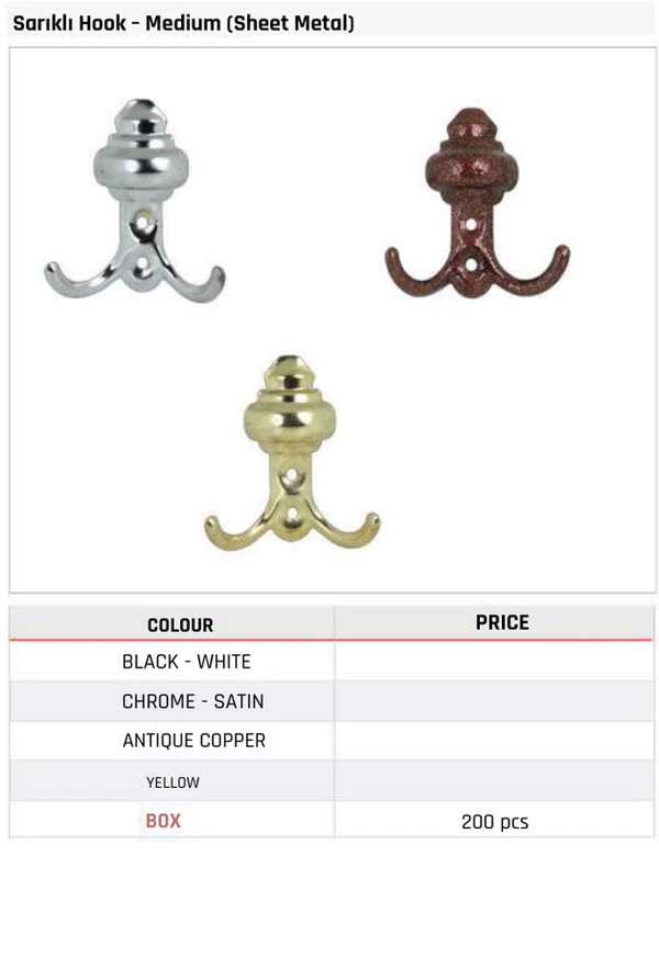 Sarıklı Hook – Medium (Sheet Metal)