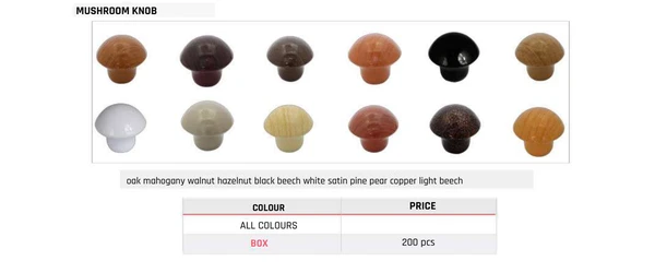 Mushroom Knob Product image and table