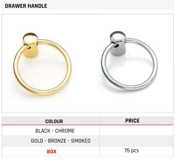 Drawer Handle Product image and table