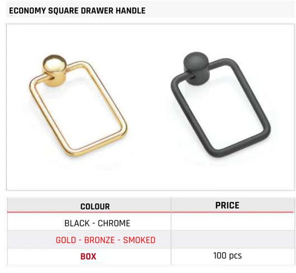 Economy Square Drawer Handle