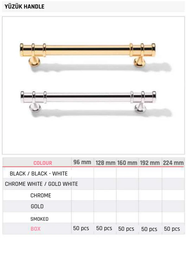 Yüzük Handle Product image and table