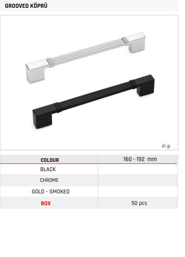 Grooved Köprü Product image and table