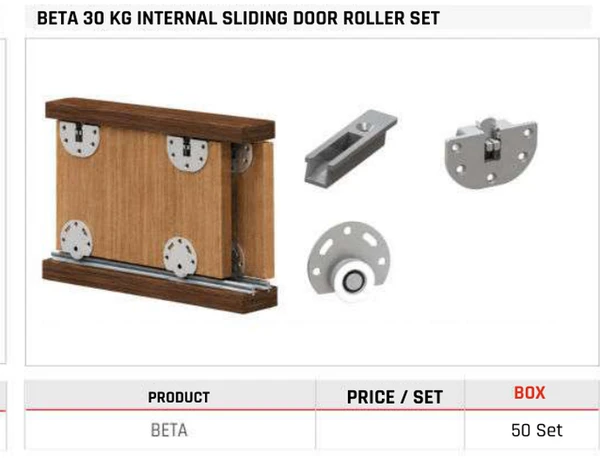 Gama 30 KG Internal Sliding Door Roller Set