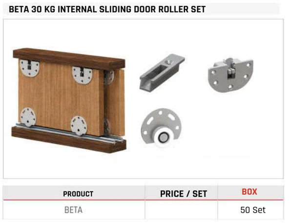 Beta 30 KG Internal Sliding Door Roller Set