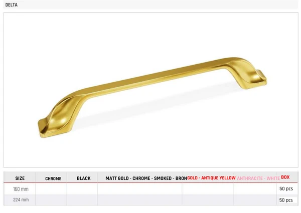 DELTA Product image and table