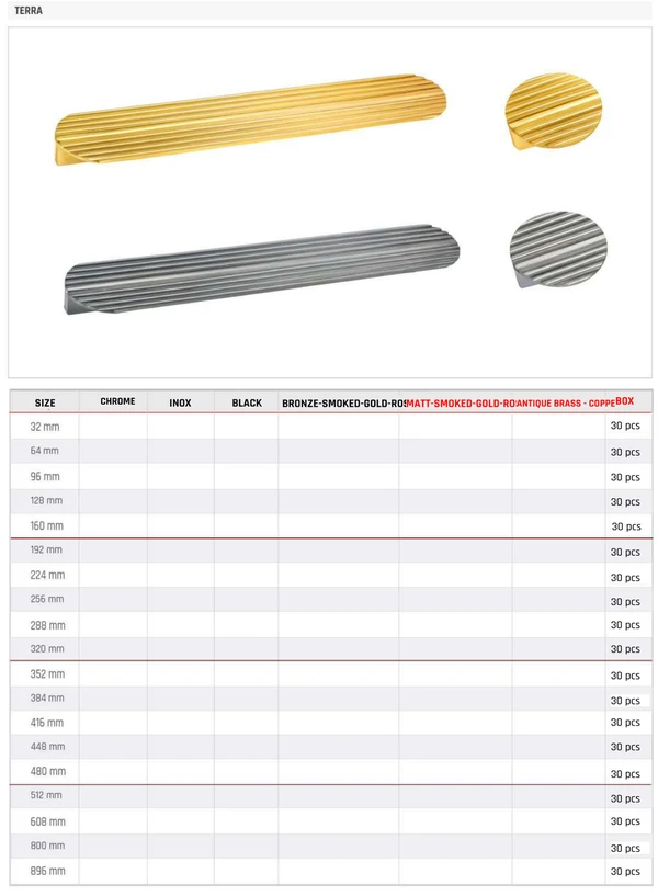 TERRA Product image and table
