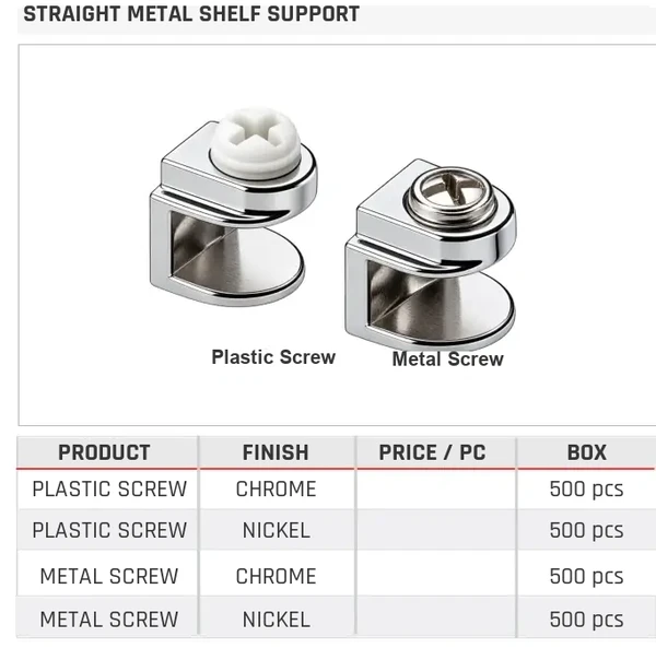 Straight Metal Shelf Support