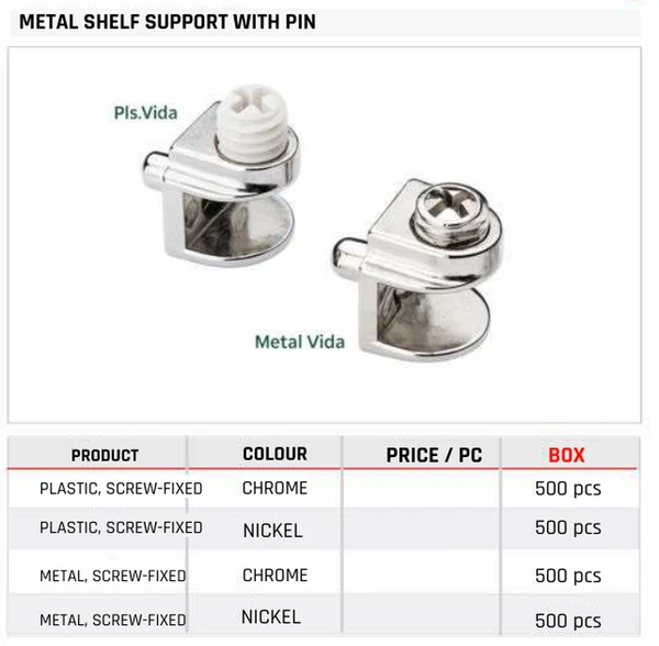 Metal Shelf Support with Pin