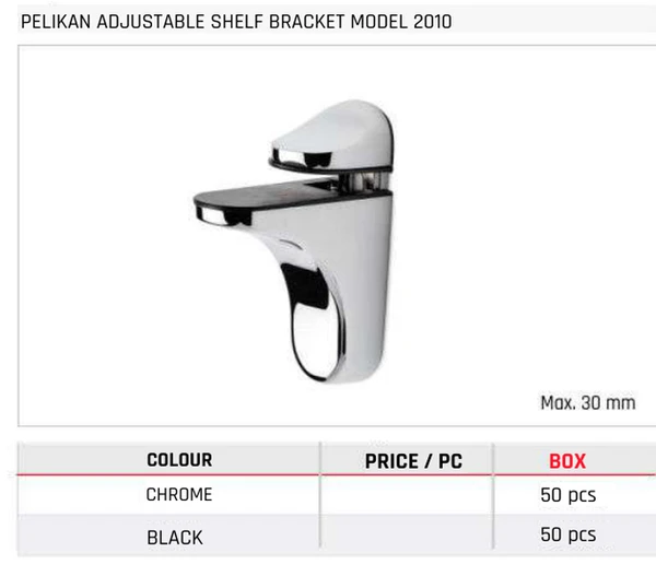Pelikan Adjustable Shelf Bracket Model 2010