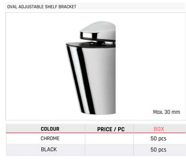 Oval Adjustable Shelf Bracket