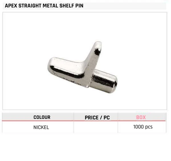 Apex Straight Metal Shelf Pin