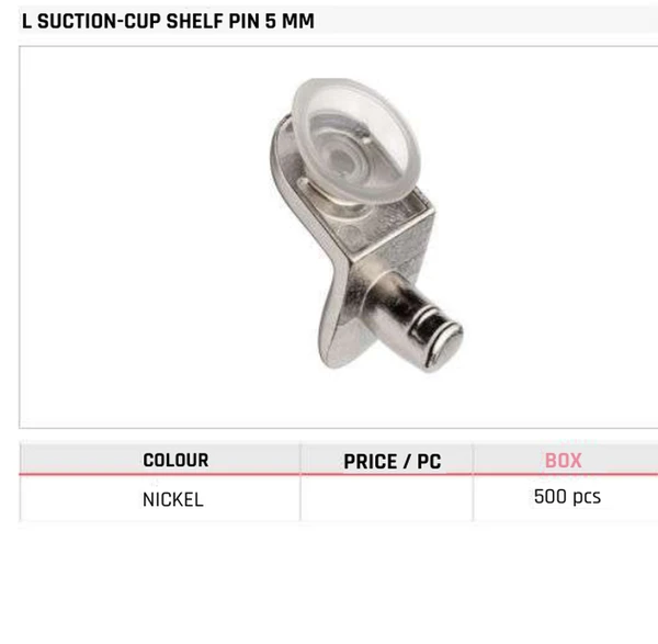L Suction-Cup Shelf Pin 5 MM