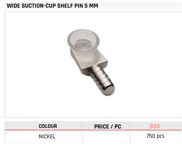 Wide Suction-Cup Shelf Pin 5 MM